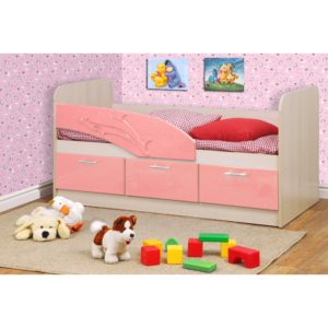 Кровать «Дельфин», цвет розовый